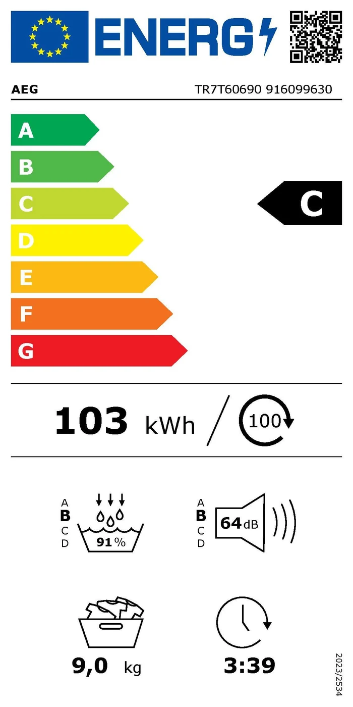 EU-Energielabel – Energieeffizienzklasse C