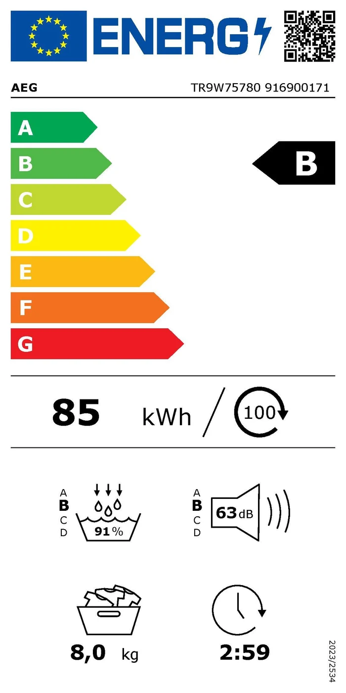 EU-Energielabel – Energieeffizienzklasse B