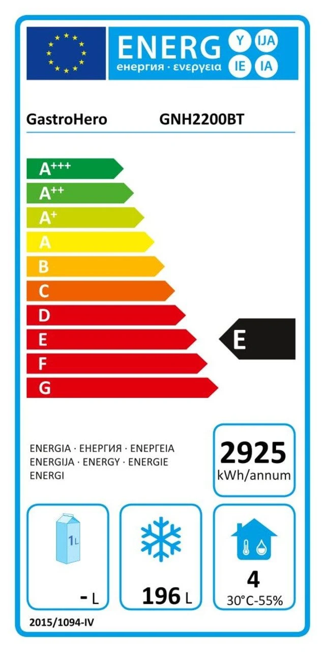 EU-Energielabel – Energieeffizienzklasse E
