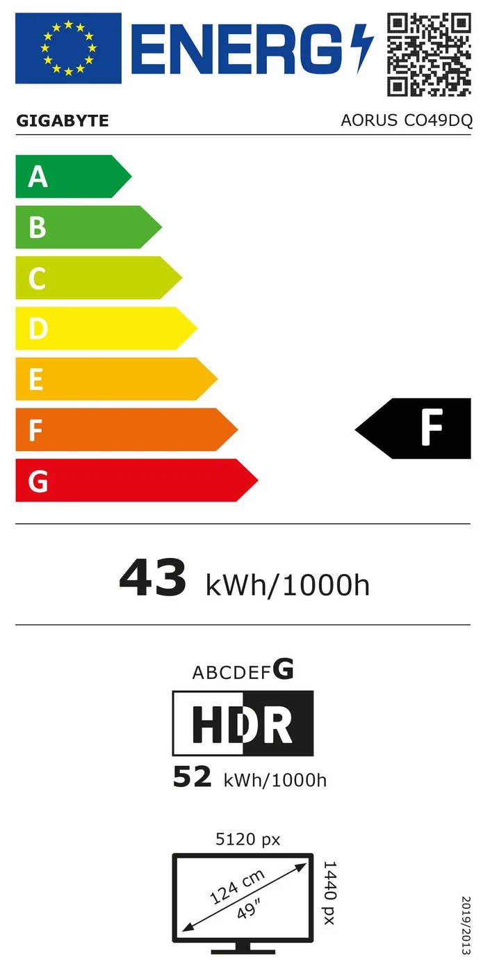 EU-Energielabel – Energieeffizienzklasse F