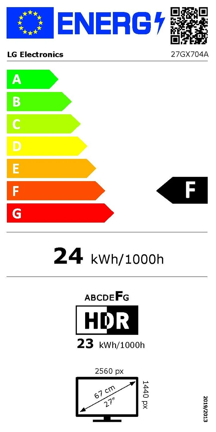 EU-Energielabel – Energieeffizienzklasse F