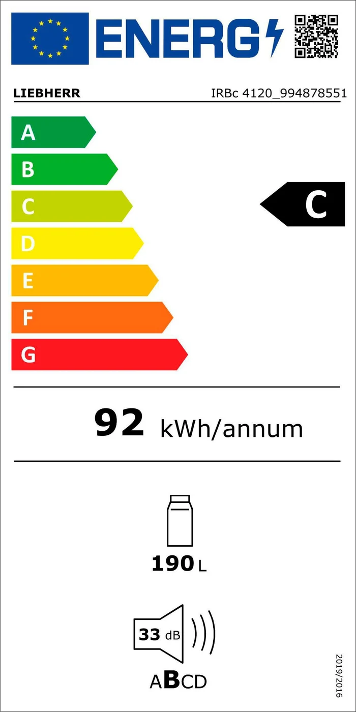 EU-Energielabel – Energieeffizienzklasse C