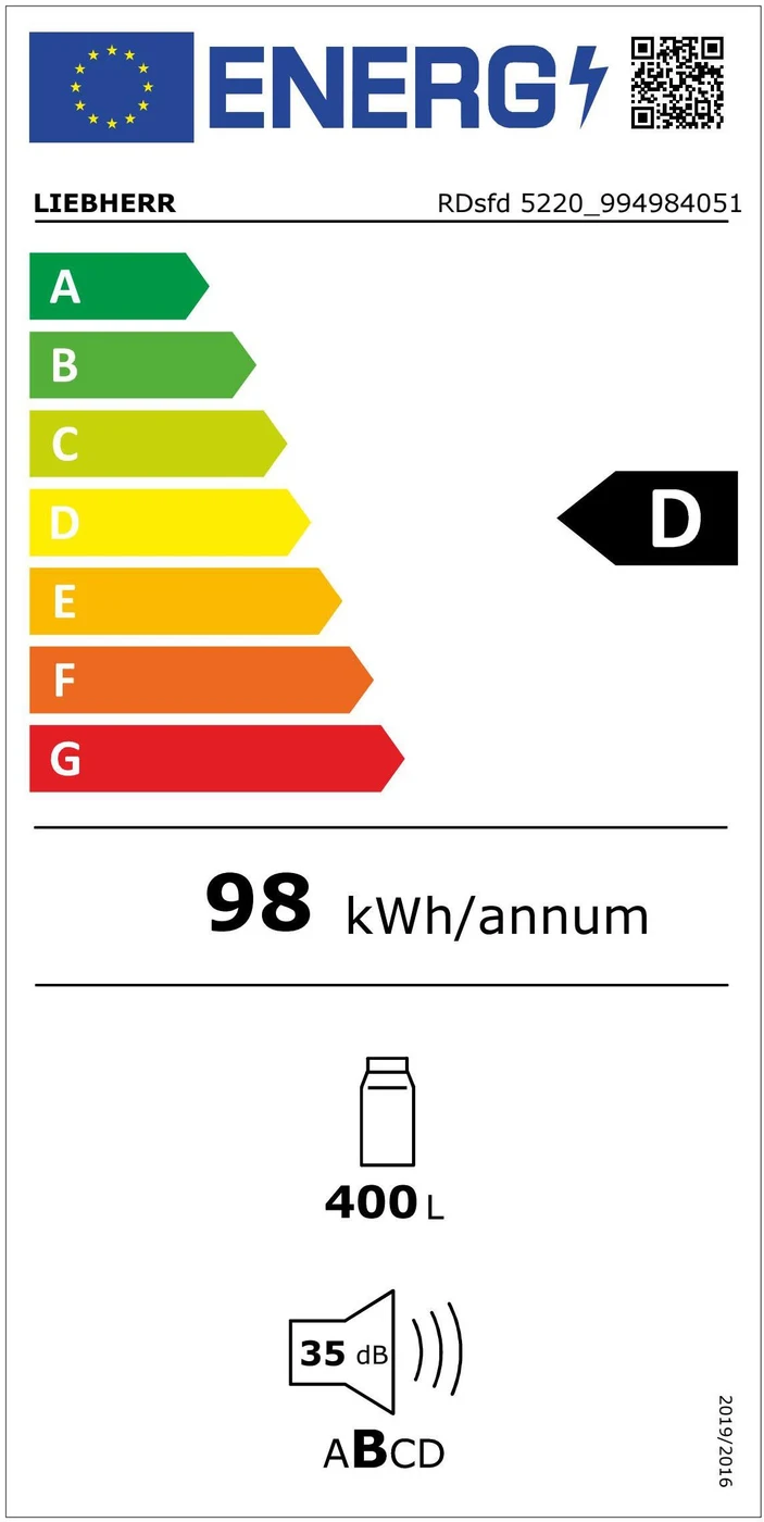 EU-Energielabel – Energieeffizienzklasse D