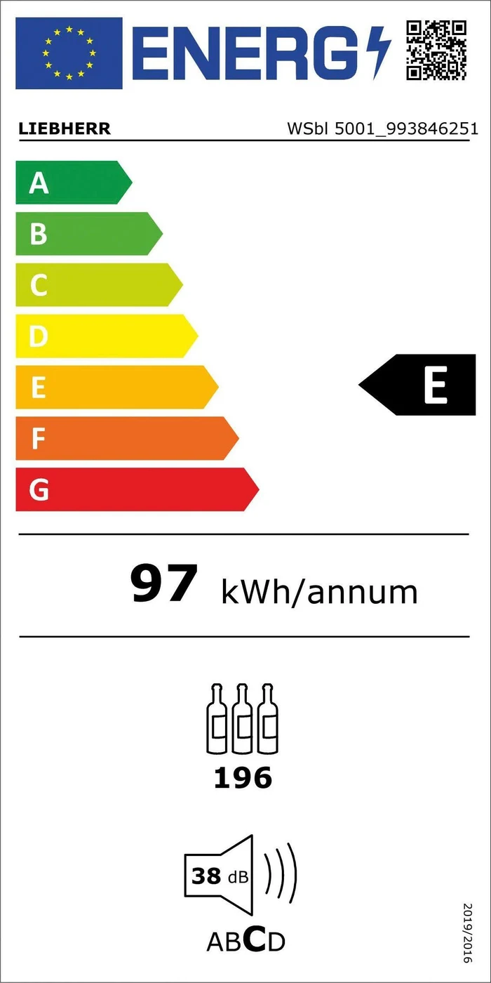 EU-Energielabel – Energieeffizienzklasse E