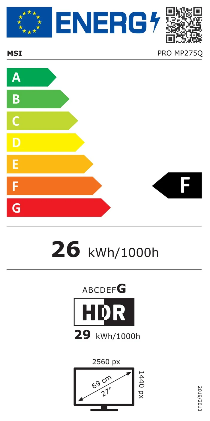 EU-Energielabel – Energieeffizienzklasse F