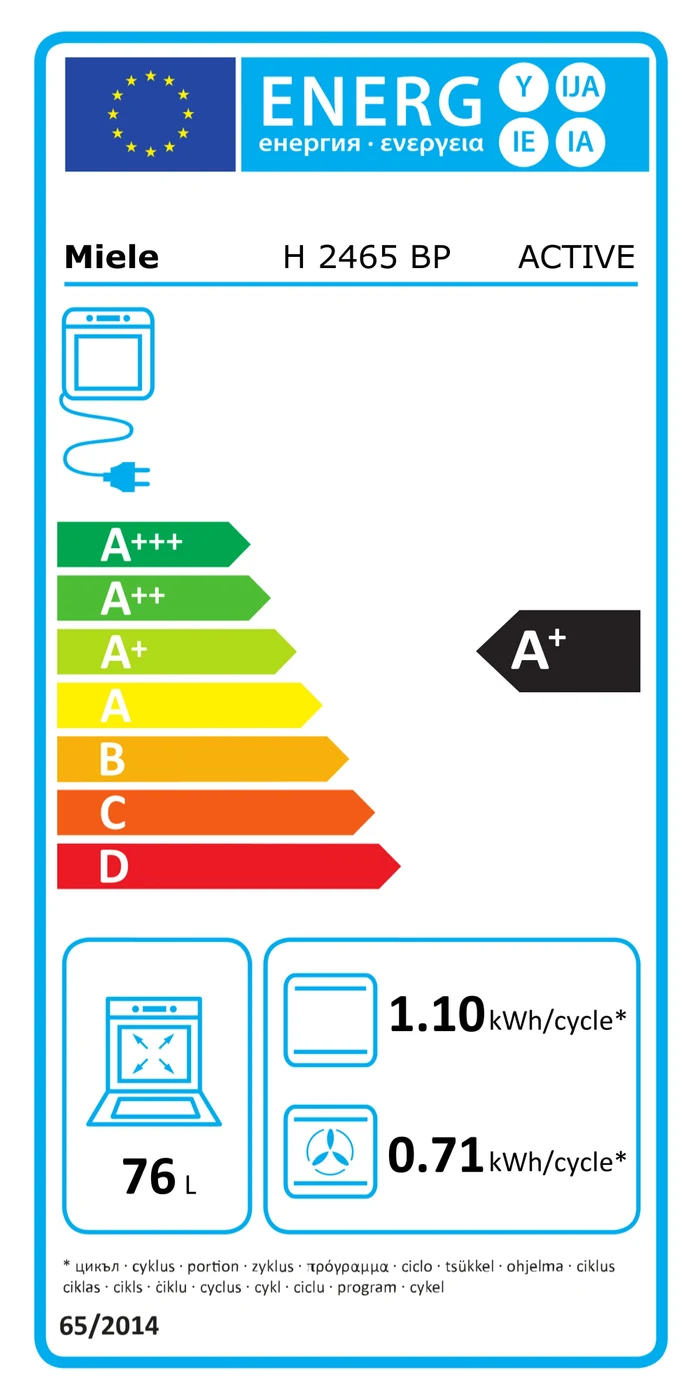 EU-Energielabel – Energieeffizienzklasse A+