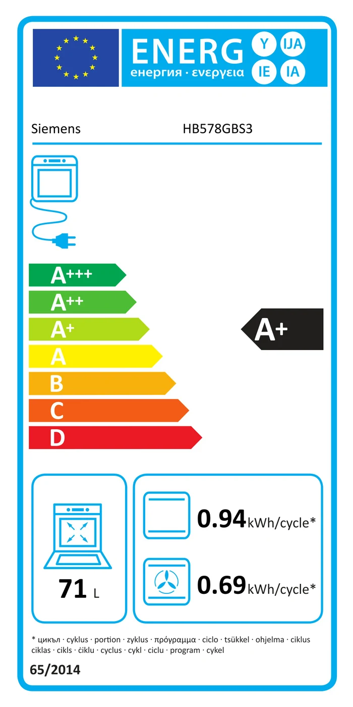 EU-Energielabel – Energieeffizienzklasse A+