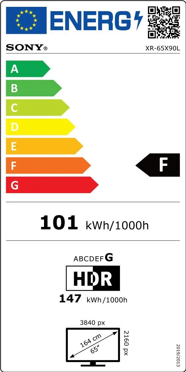 EU-Energielabel – Energieeffizienzklasse F