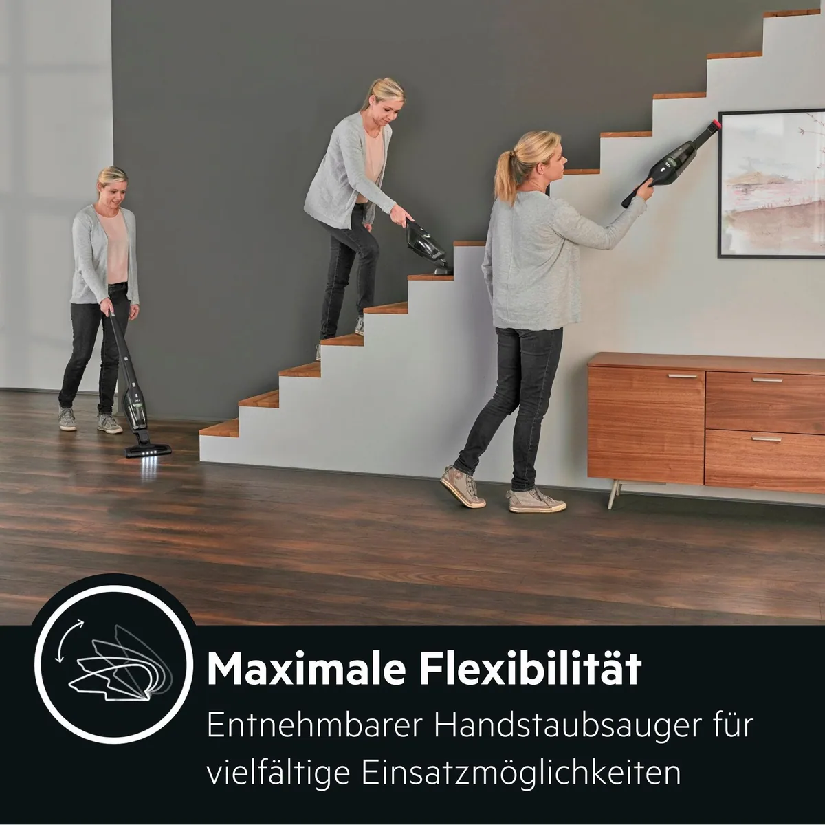 AEG CX7-2-45MÖ Akku-Hand- und Stielstaubsauger, 2in1-Funktion, 180°-EasySteer 3