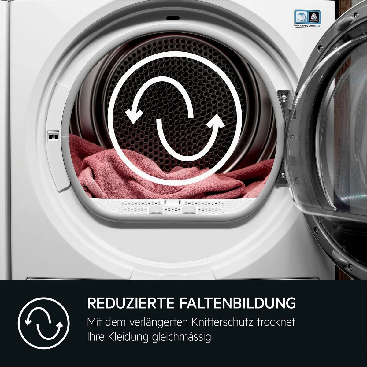AEG Wärmepumpentrockner TR7T60690, energieeffizient, 9 kg Fassungsvermögen, Knitterschutz 3