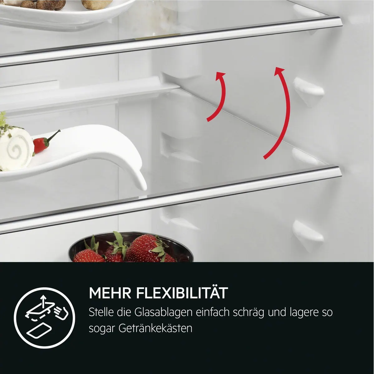 AEG TSK5O881ES Einbaukühlschrank, 208 L Volumen, variable Glasablagen, leise 36 dB 4