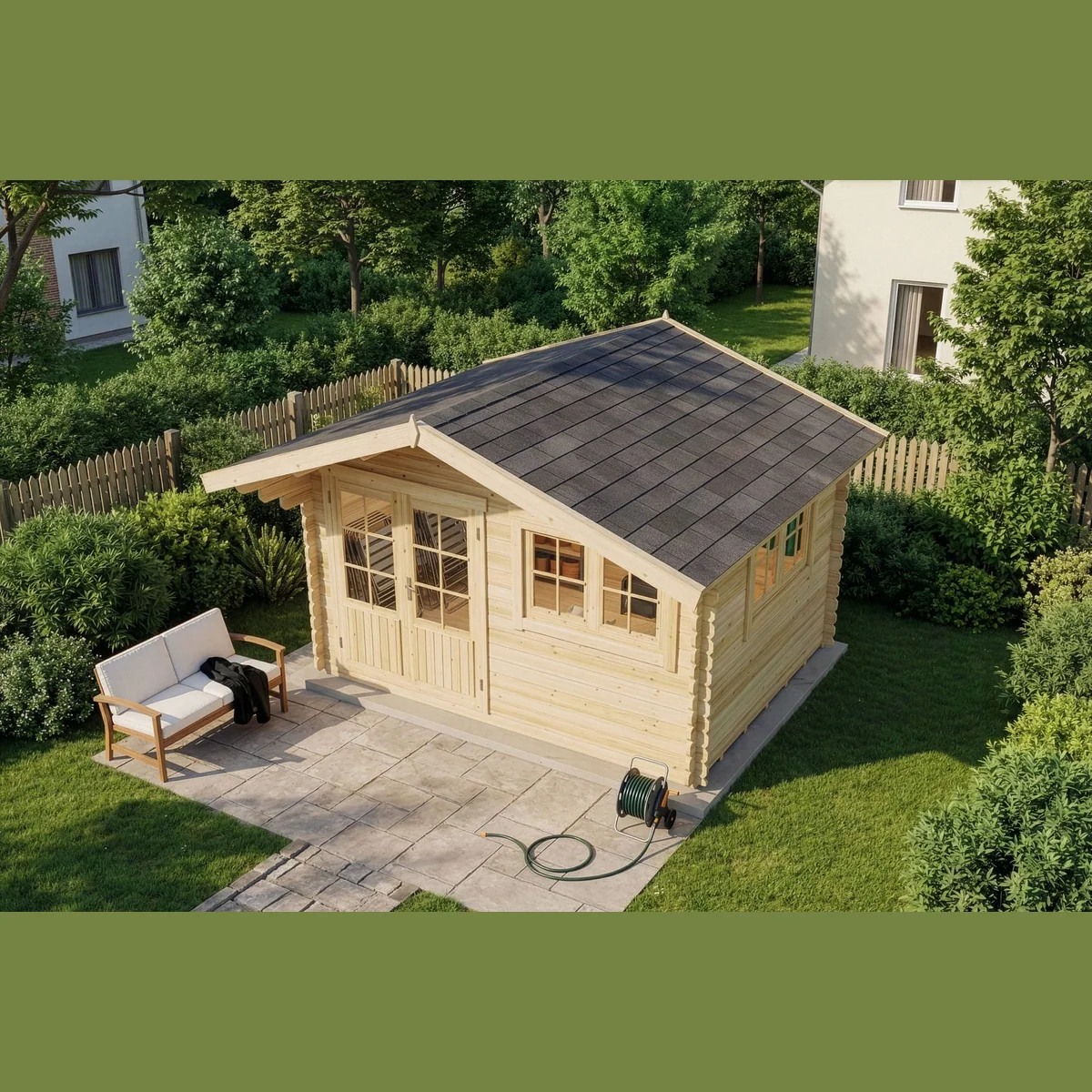 Alpholz Gartenhaus Gabriel, 10,5 m² Fläche, 28 mm Wandstärke — stabil, geräumig, wetterfest 3