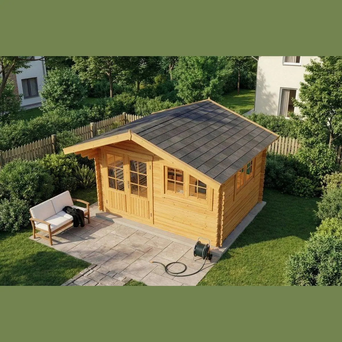 Alpholz Gartenhaus Gabriel, 28 mm Wandstärke, inkl. Boden — großzügiger Raum, wetterfest, elegante Optik 3