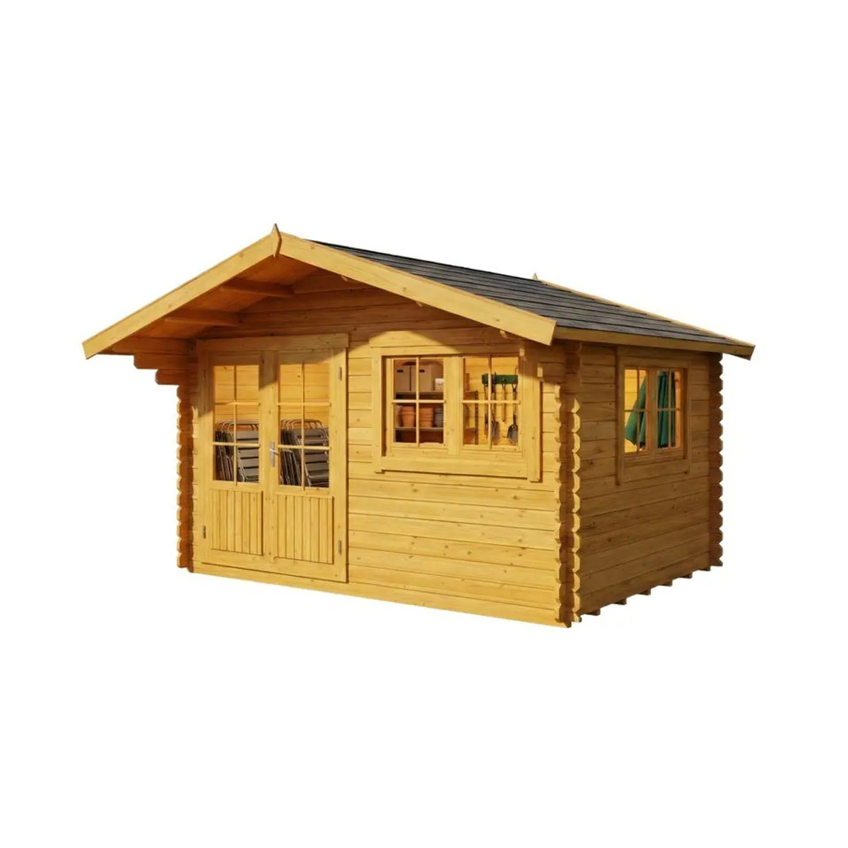 Alpholz Gartenhaus Gabriel, 28 mm Wandstärke, inkl. Boden — großzügiger Raum, wetterfest, elegante Optik 4