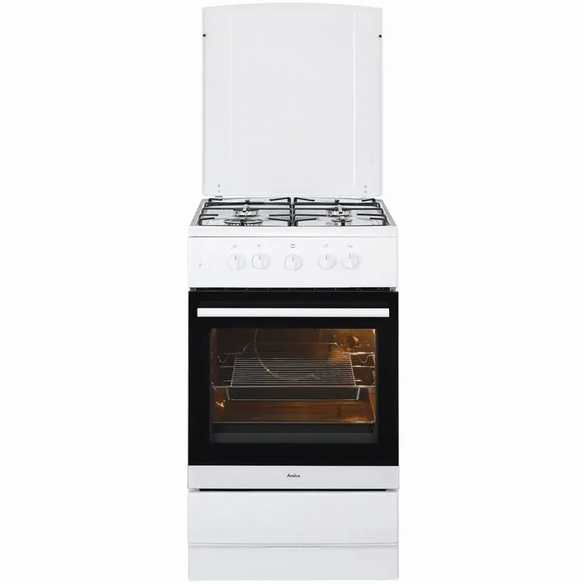 Amica SHGG 11559 W Gas-Standherd, 4 Brenner, hohe Leistung, elegantes Design