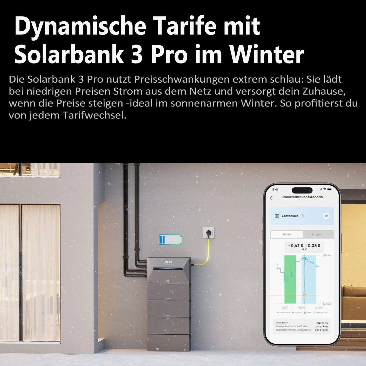 Anker SOLIX Solarbank 3 E2700 Pro, 2.688 kWh Kapazität, KI-optimierte Überwachung, Notstromversorgung 3