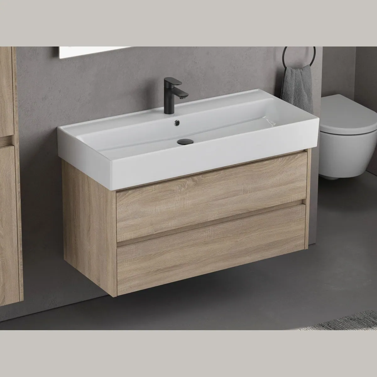 Aqua Bagno Badmöbel-Set, edles Design, pflegeleicht, vormontiert