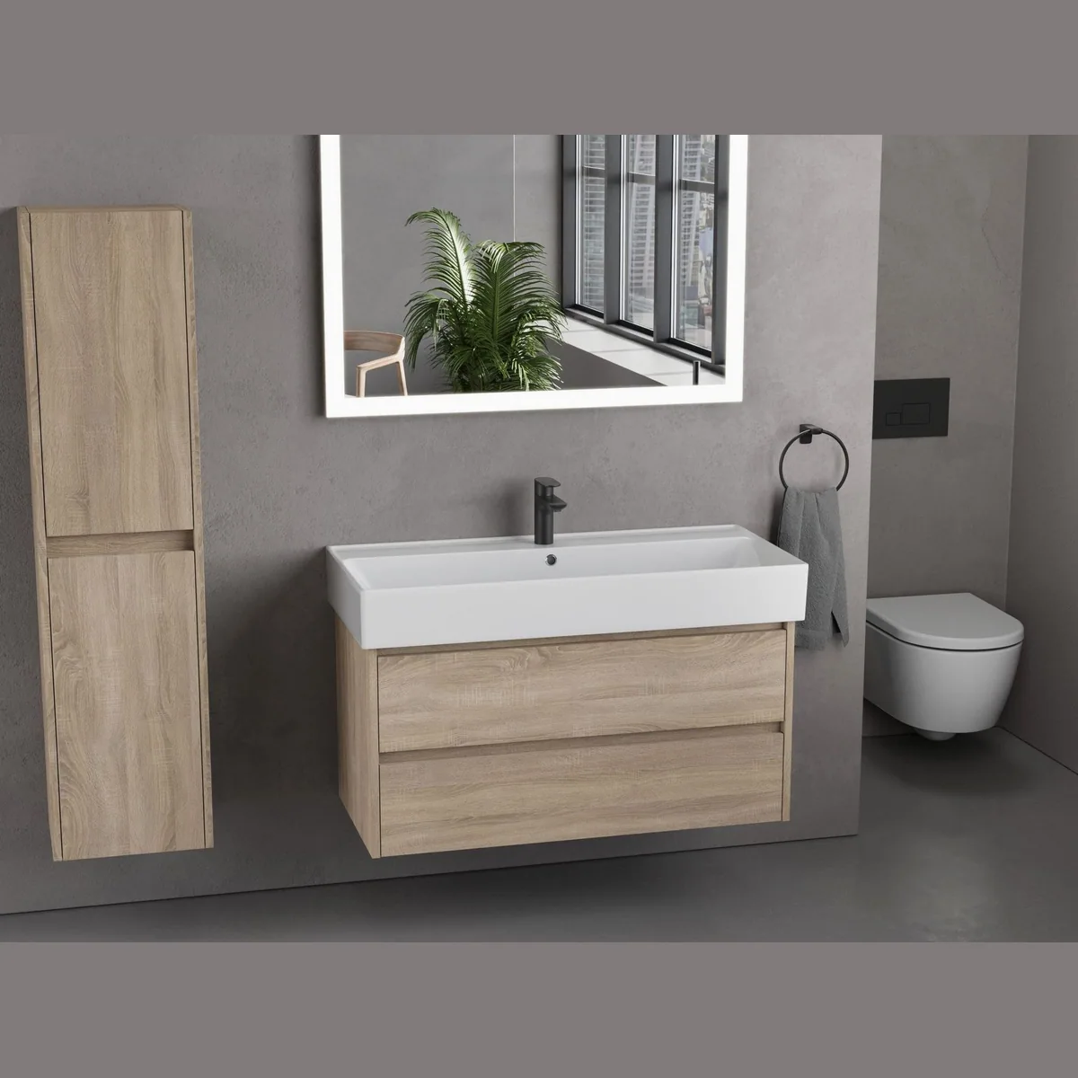 Aqua Bagno Badmöbel-Set, edles Design, pflegeleicht, vormontiert 2