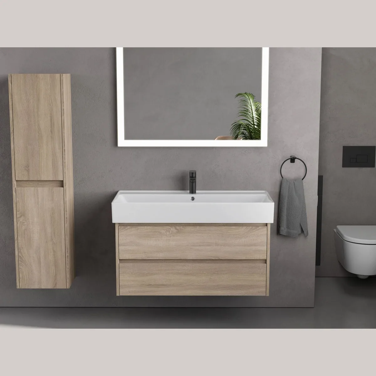 Aqua Bagno Badmöbel-Set, edles Design, pflegeleicht, vormontiert 3