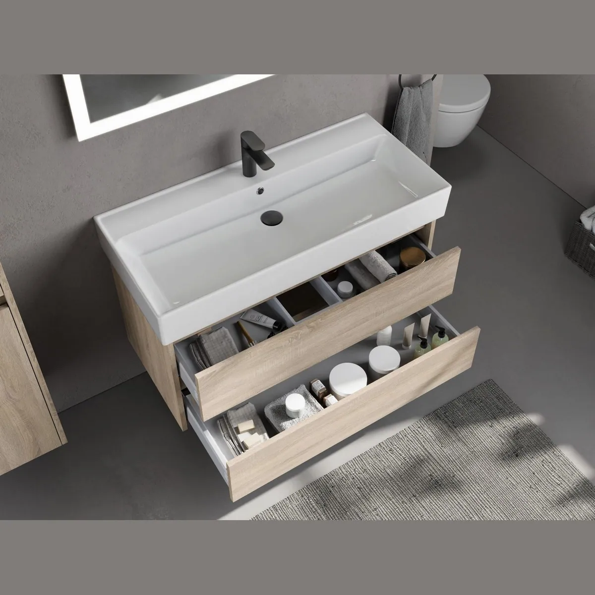 Aqua Bagno Badmöbel-Set, edles Design, pflegeleicht, vormontiert 4