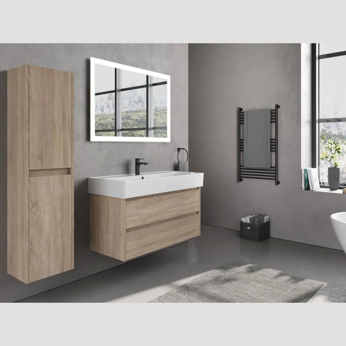 Aqua Bagno Badmöbel-Set, edles Design, pflegeleicht, vormontiert 5