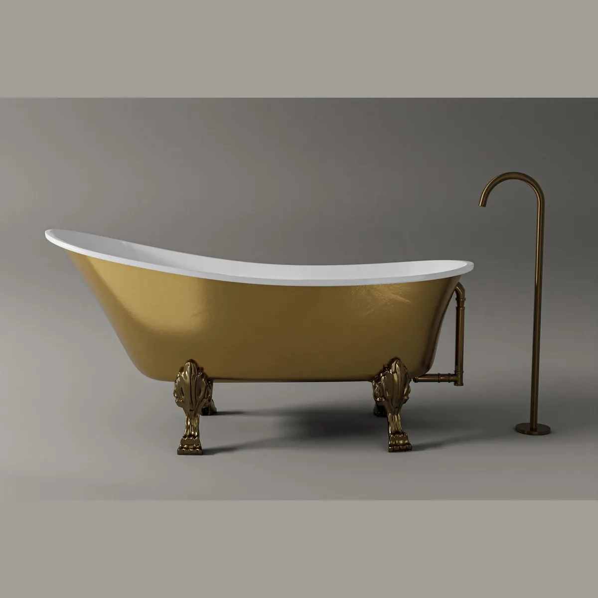 Bernstein PARIS PREMIUM Badewanne, freistehend, oval, Blattgold-Oberfläche 3