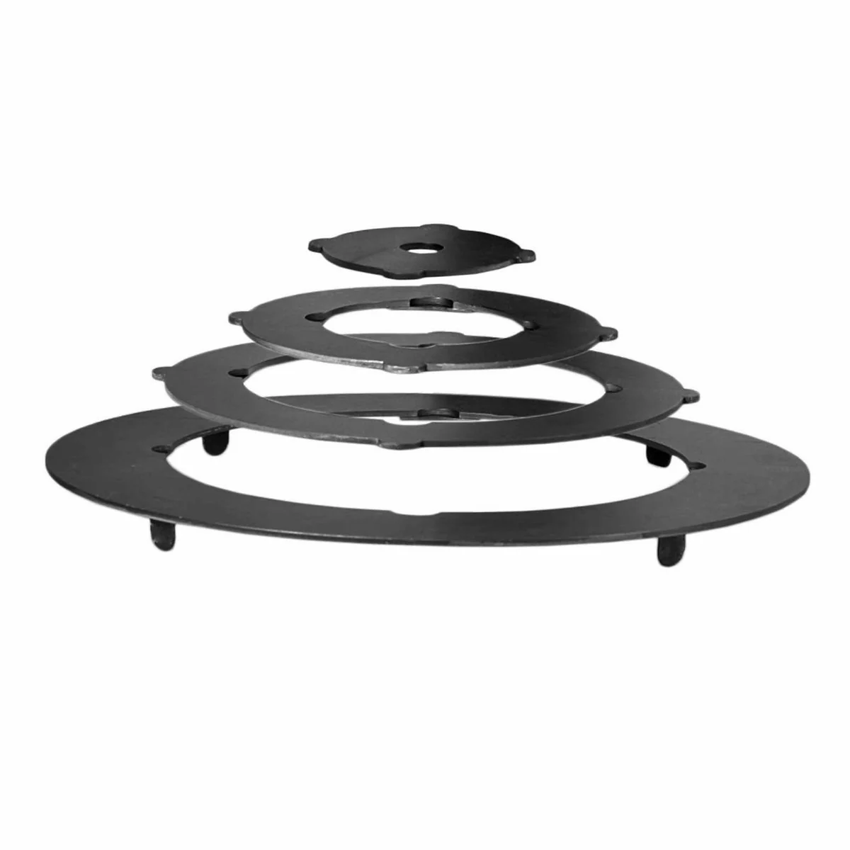 BIG-PAN Feuerstelle Premium Utschak Komplettset, 12L Gusseisenkessel, robuster Stahl-Ofen, vielseitige Adapterringe 4