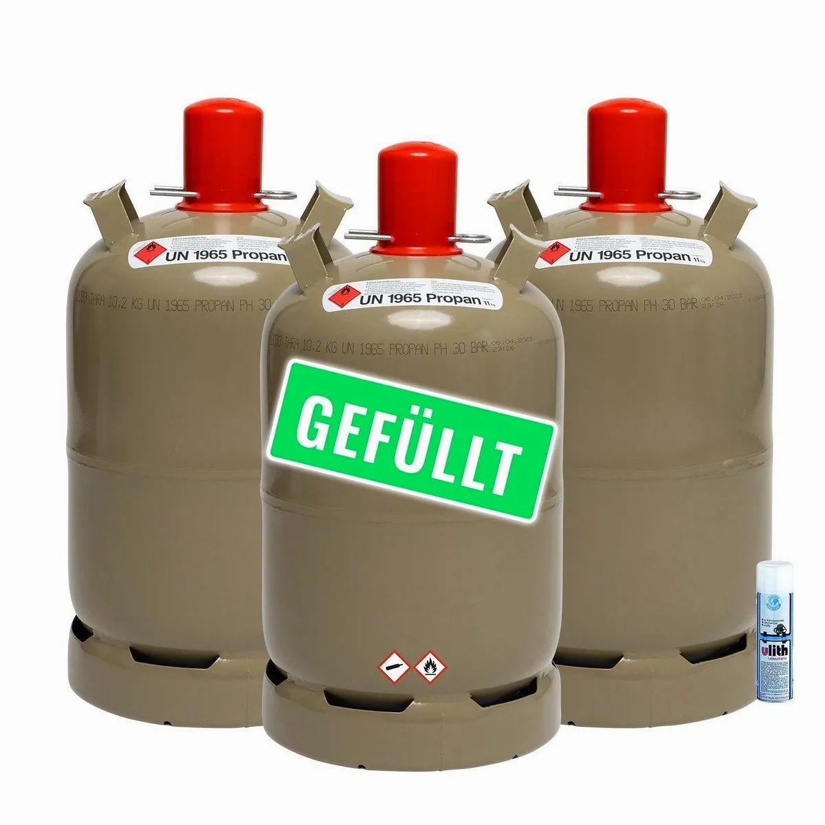BLUECRAFT 3x 11 kg Propan-Gasflasche, vielseitig und sicher — Heizen, Kochen, Grillen