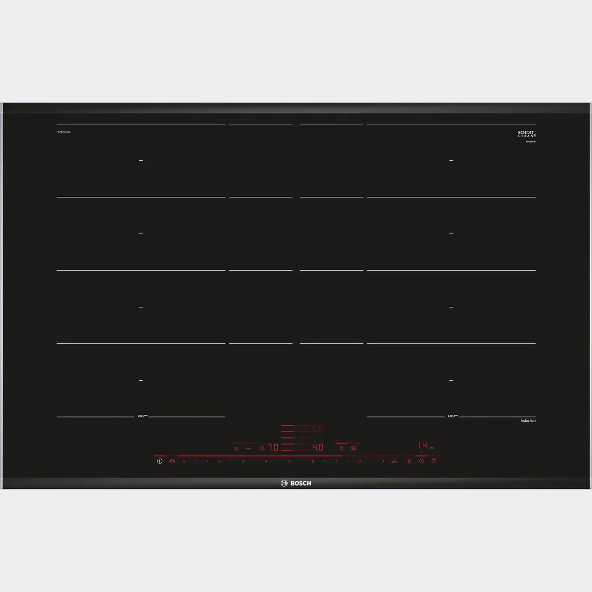 BOSCH Flex-Induktions-Kochfeld PXY875DC1E, intuitive Bedienung, flexible Kochzonen