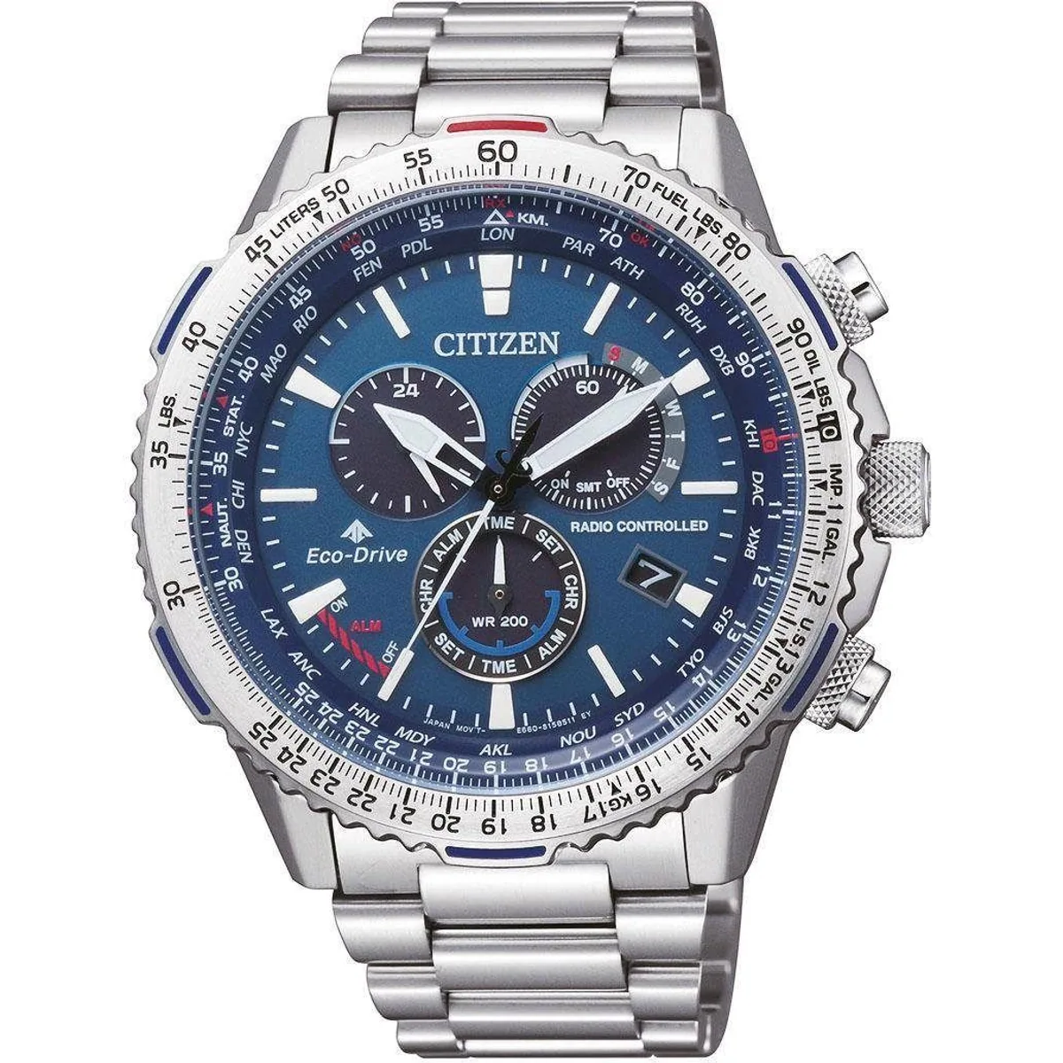 Citizen Funkchronograph Promaster Sky CB5000-50L, Solar, wasserdicht bis 20 bar, Stoppfunktion