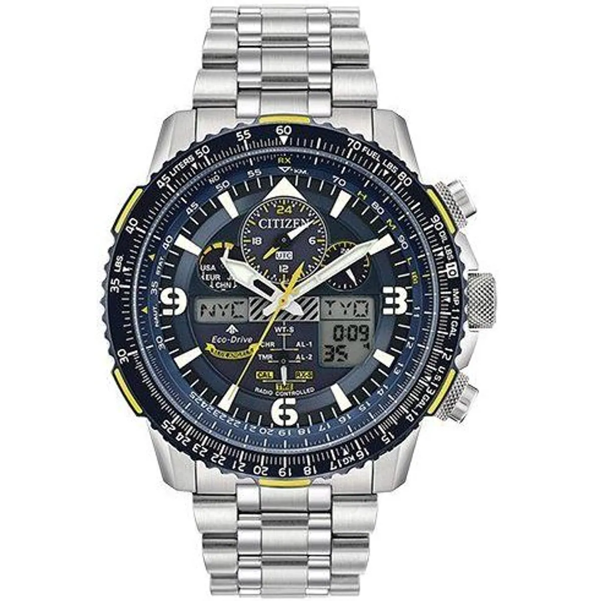 Citizen Funkchronograph Promaster Skyhawk, Solar, Edelstahlarmband, präzise Zeitmessung