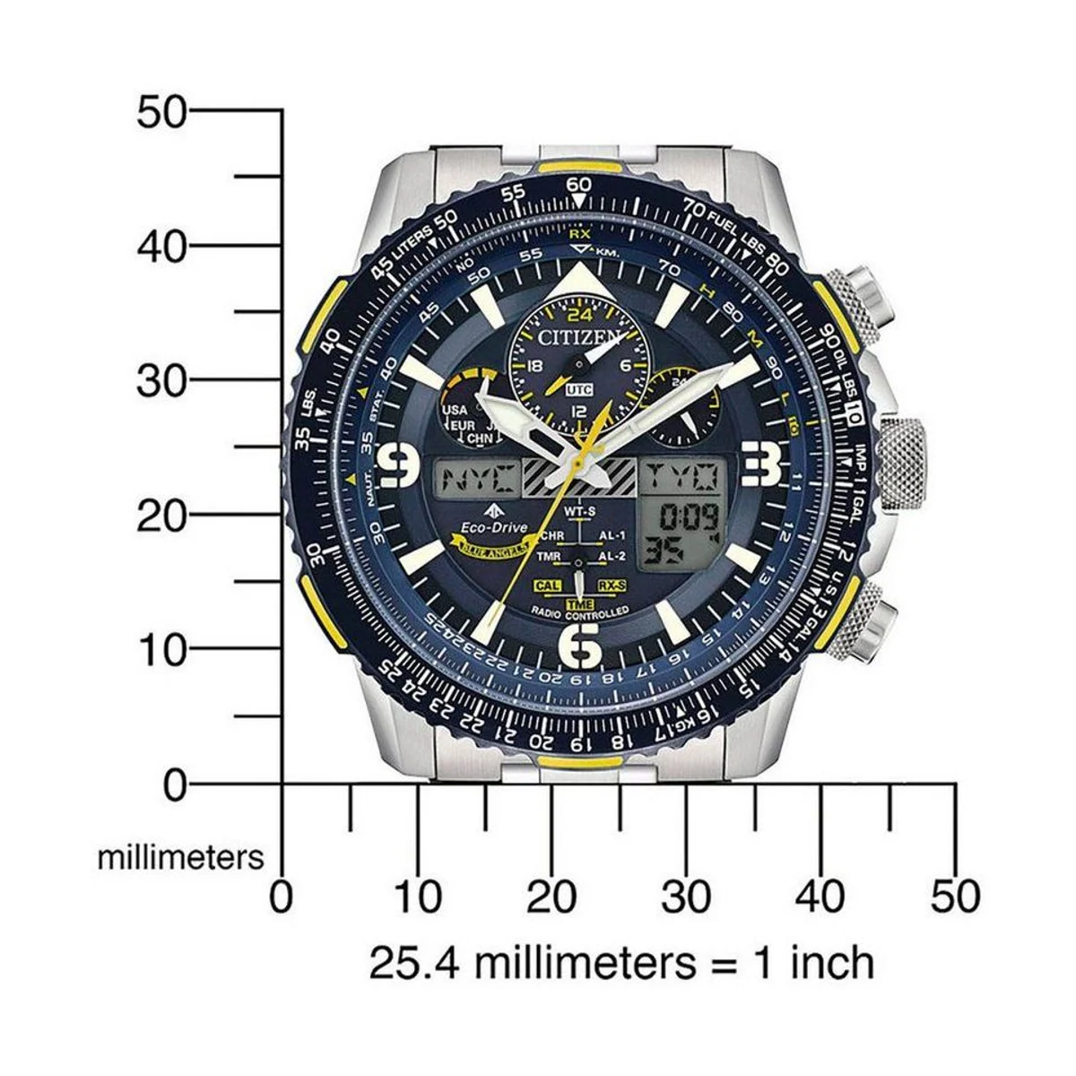 Citizen Funkchronograph Promaster Skyhawk, Solar, Edelstahlarmband, präzise Zeitmessung 2