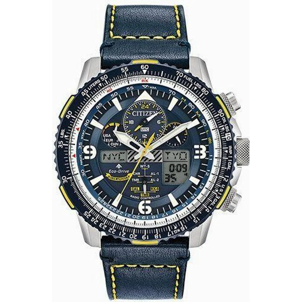 Citizen Funkchronograph Promaster Skyhawk, Solar, Lederarmband, Stoppfunktion