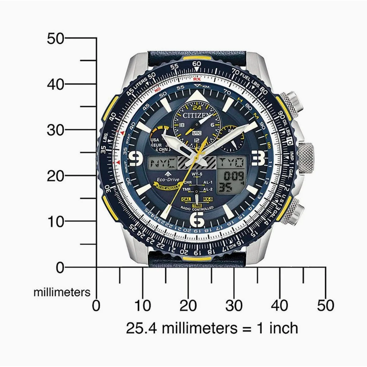 Citizen Funkchronograph Promaster Skyhawk, Solar, Lederarmband, Stoppfunktion 4