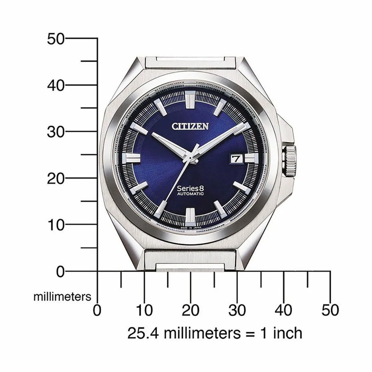 Citizen Automatikuhr Series 8, Edelstahlarmband, Saphirglas, präzise Zeitmessung 4
