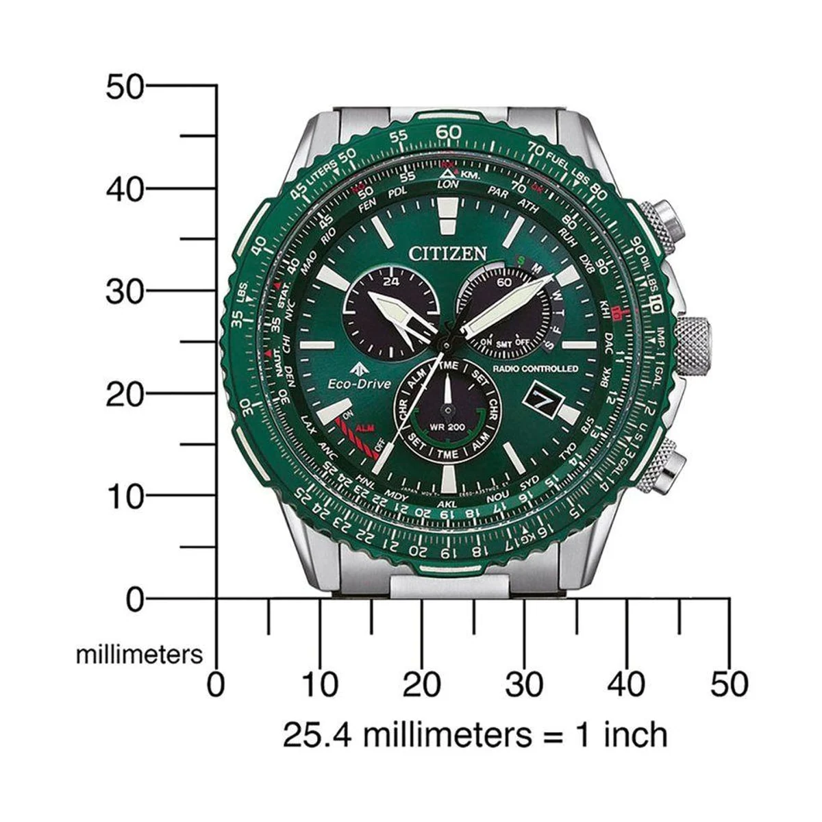 Citizen Promaster Sky CB5004-59W, Solar, bis 20 bar wasserdicht, Stoppfunktion 2