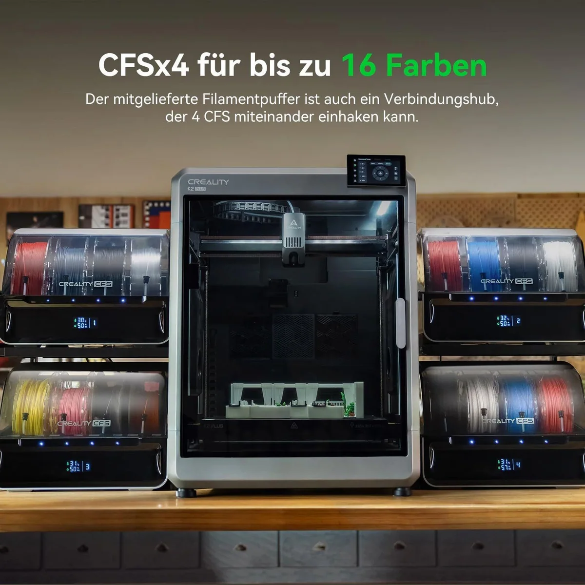 Creality 3D K2 Plus Combo, aktives Heizsystem, hohe Geschwindigkeit, 16-Farben-Druck 3