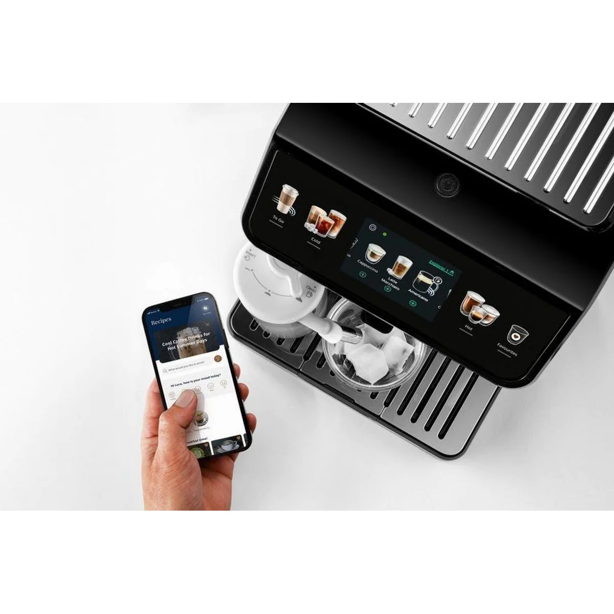 De'Longhi Eletta Explore ECAM450.55.S, 40 Rezepte, kalter Milchschaum, 3,5" Touch-Display 5