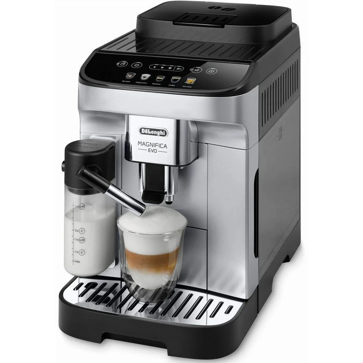 De'Longhi Magnifica Evo ECAM290.61.SB, 5 Kaffeerezepte, LatteCrema System, automatische Reinigung