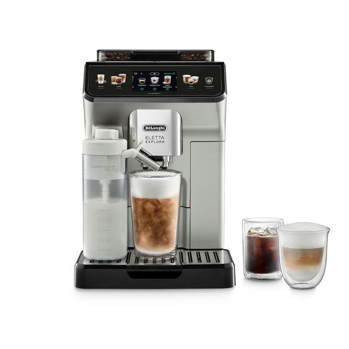 De'Longhi ECAM450.65.S Eletta Explore, heiße und kalte Getränke, To-Go-Funktion