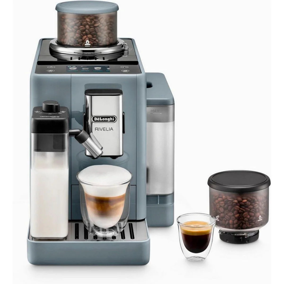 De'Longhi Rivelia EXAM440.55.G, 16 Kaffee-Rezepte, Bean-Switch-System, Touchdisplay