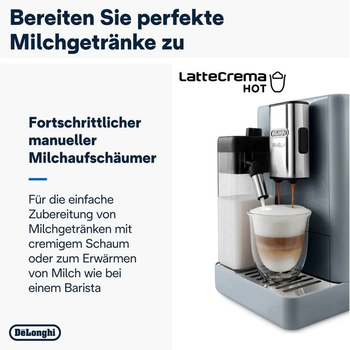 De'Longhi Rivelia EXAM440.55.G, 16 Kaffee-Rezepte, Bean-Switch-System, Touchdisplay 4