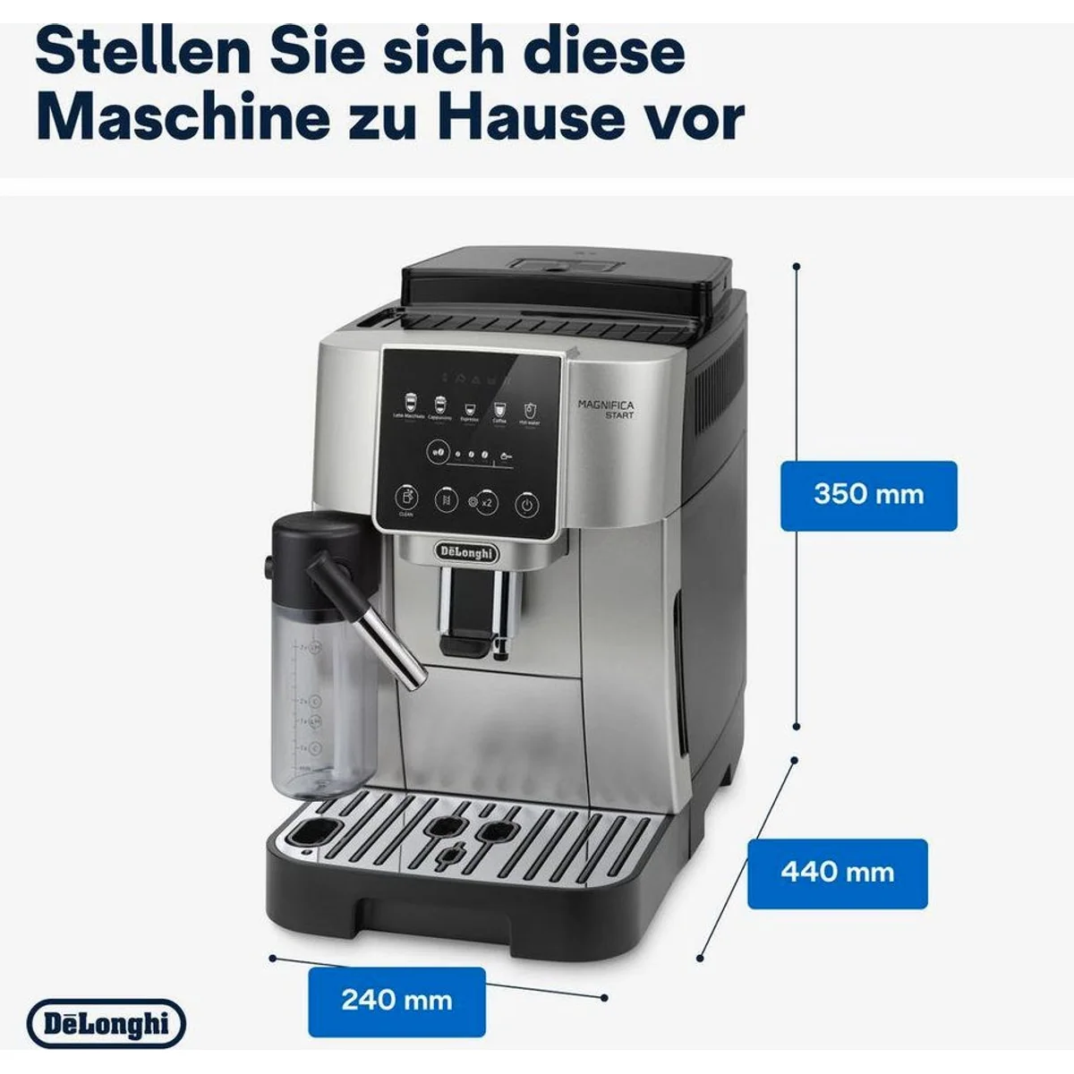De'Longhi Kaffeevollautomat Start Milk ECAM220.80.SB, einfache Bedienung, Milchkaraffe inklusive 2