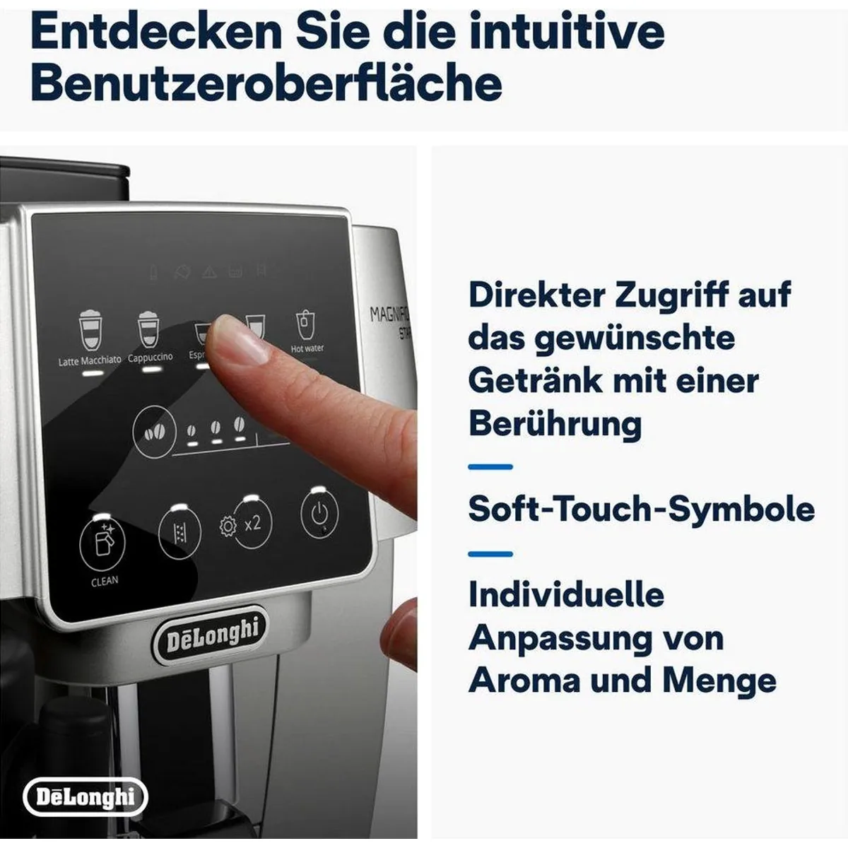 De'Longhi Kaffeevollautomat Start Milk ECAM220.80.SB, einfache Bedienung, Milchkaraffe inklusive 4
