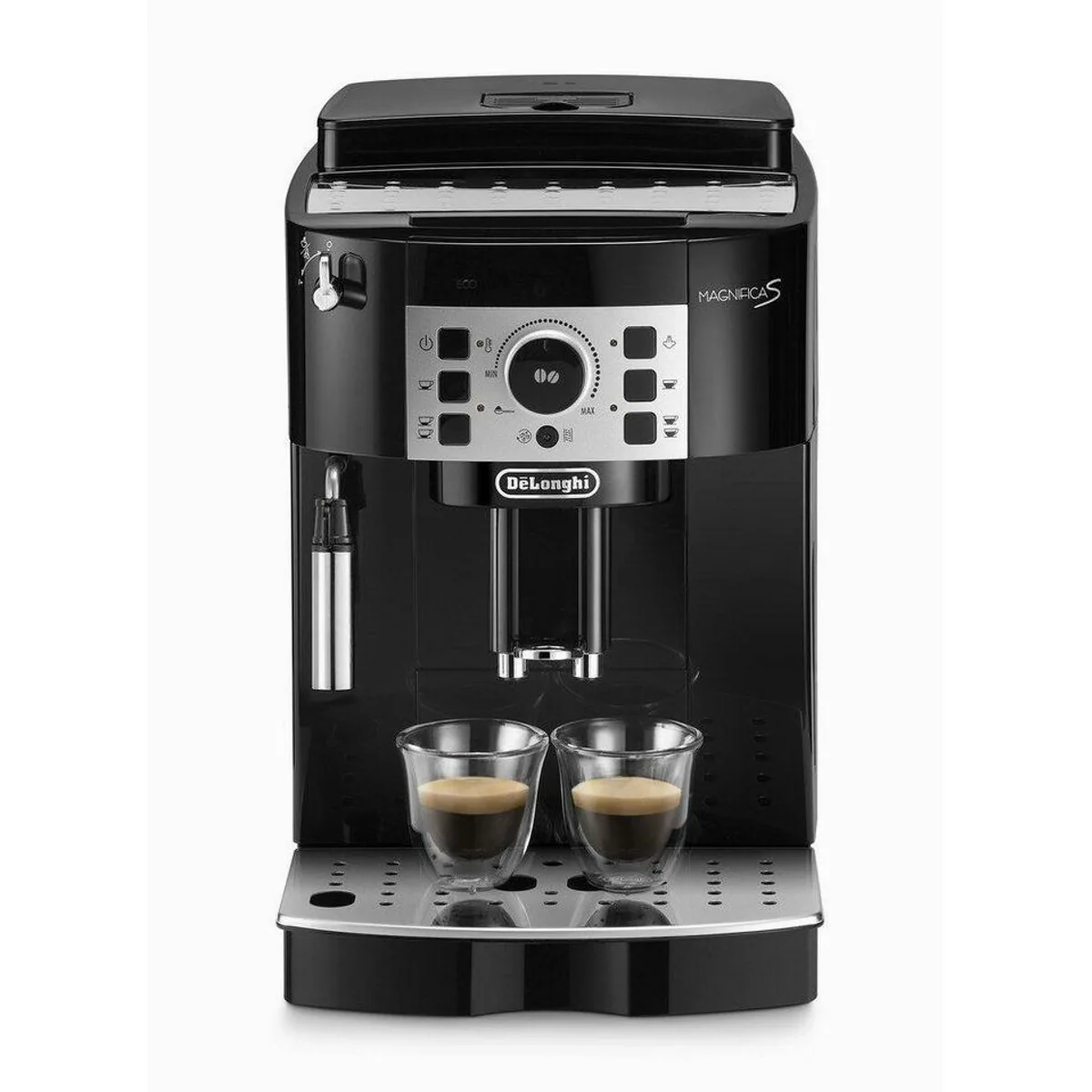 De'Longhi ECAM 20.116.B Kaffeevollautomat, herausnehmbare Brühgruppe, leises Kegelmahlwerk, manuelle Kaffeestärke