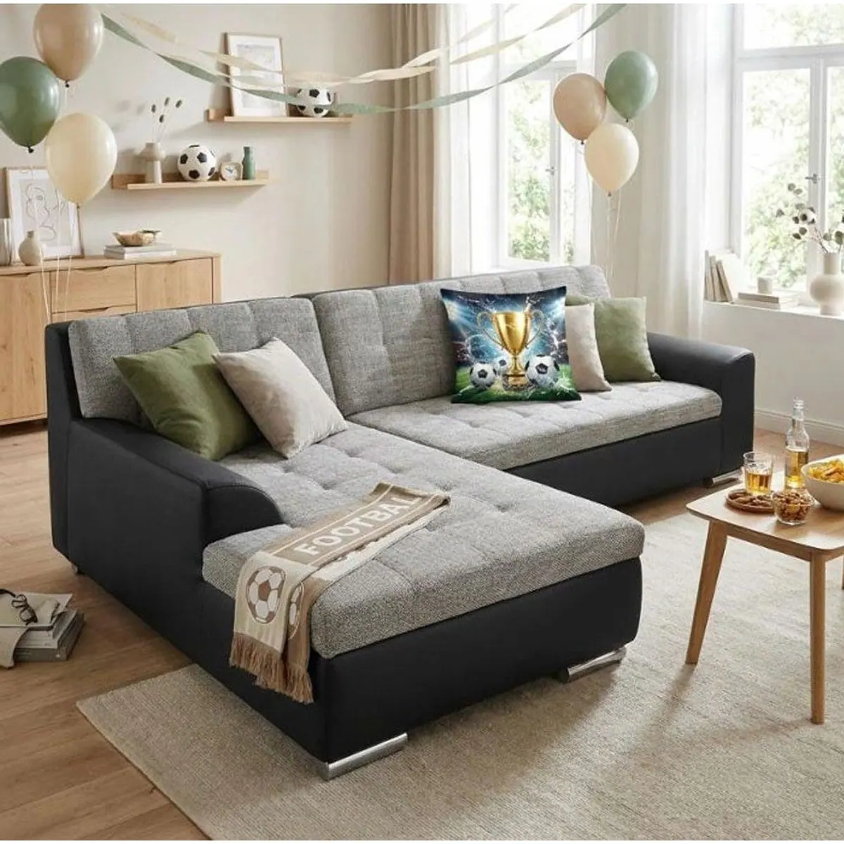 DOMO collection Ecksofa Treviso, modernes Design, wahlweise mit Bettfunktion, inkl. Zierkissen 2