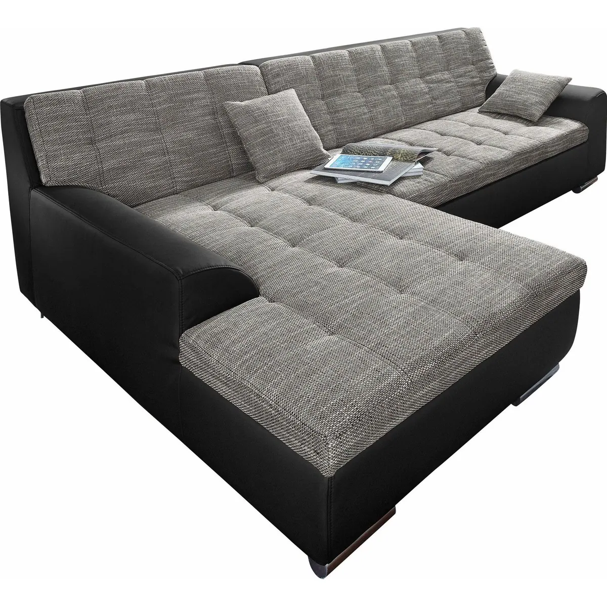 DOMO collection Ecksofa Treviso, modernes Design, wahlweise mit Bettfunktion, inkl. Zierkissen 3