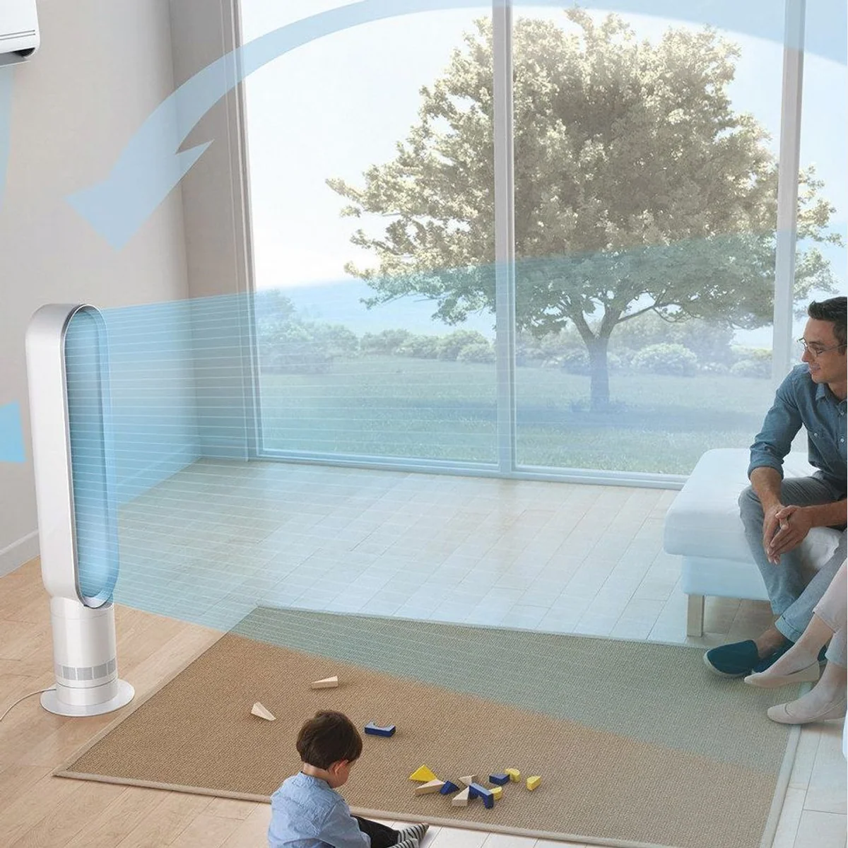Dyson AM07 Turmventilator, gleichmäßiger Luftstrom, Timerfunktion, drehbar bis 70° 4