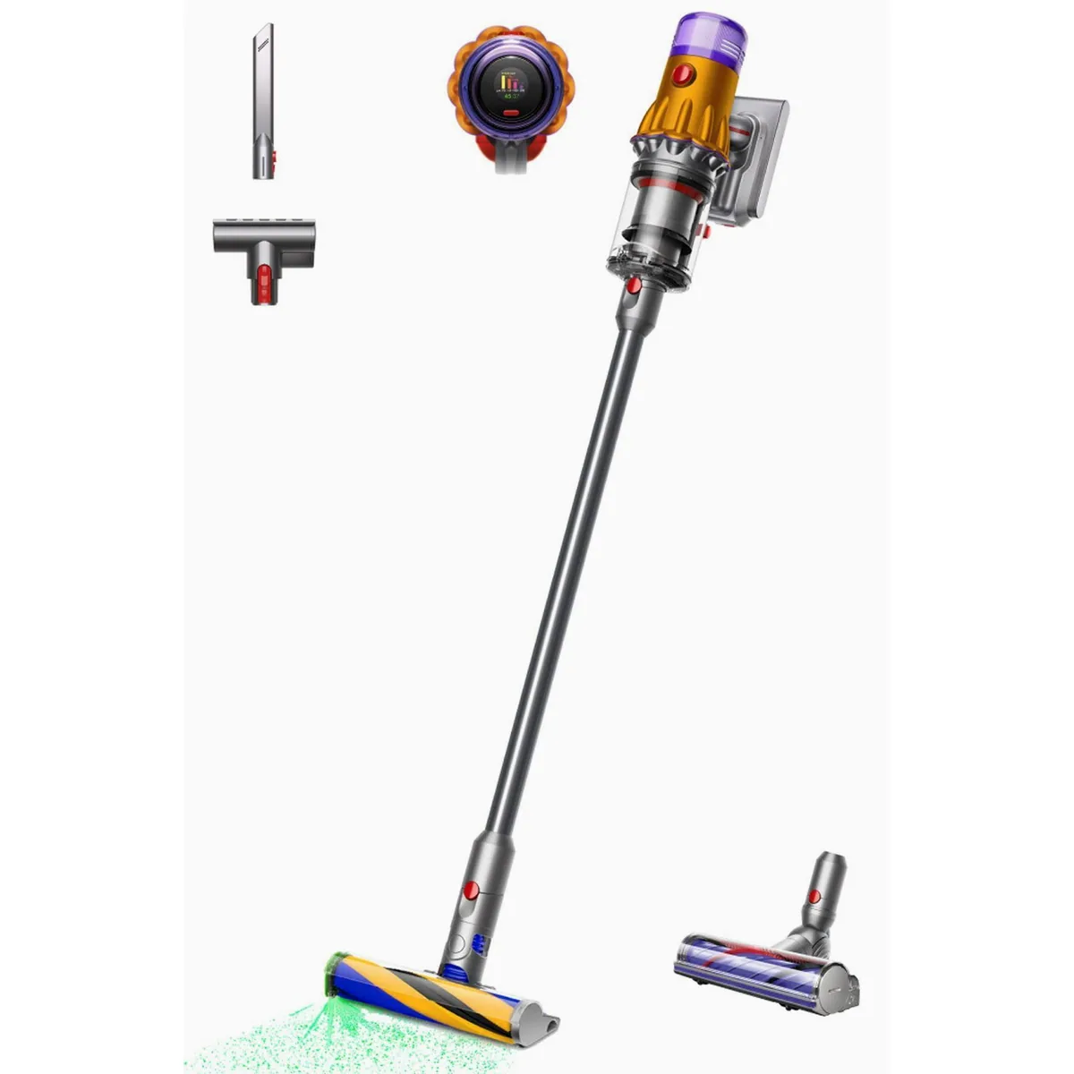 Dyson V12 Detect Slim Absolute, Laser-Staubsauger, Motorbar Elektrobürste, 545 W