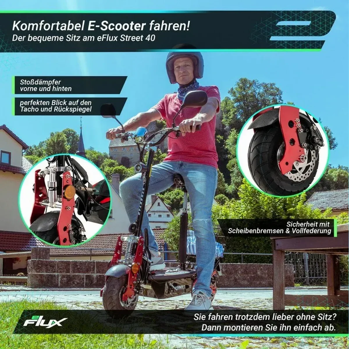eFlux Street 40 E-Scooter, 800 Watt Motor, klappbar 3